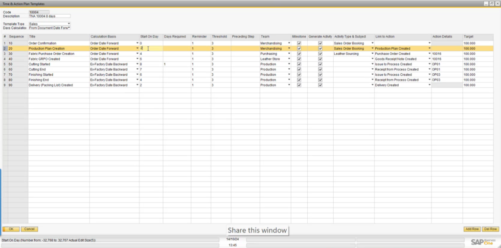 Layout of the Basic Time & Action Plan Template & Finalization